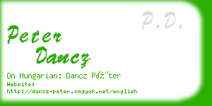 peter dancz business card